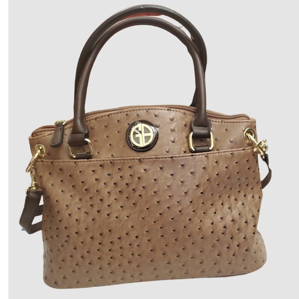GIANI bernini faux ostrich mini satchel handbag